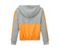 Cropped-Hoodie, grau-gelb meliert