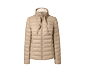 Steppjacke mit Strickkragen, beige