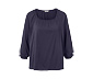 Blusenshirt mit 3/4-Arm, dunkelblau