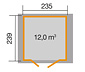 Weka Gerätehaus mit Fenster, 21 mm (224 A Gr. 2), grau