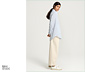 NAH/STUDIO Longbluse | Bio-Baumwolle, blau