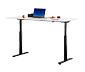 Topstar-Schreibtisch, elektrisch höhenverstellbar, ca. 160 x 80 cm, Gestell schwarz, Tischplatte weiß