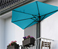 Leco Balkon-Sonnenschirm, halbrund, türkis