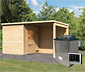 Karibu Saunahaus-Set »Rahlau A«, inkl. 9 kW-Ofen mit externer Steuerung