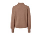 Strickpullover mit kleinem Stehkragen, beige