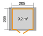 Weka Gerätehaus mit Fenster, 21 mm (224 A Gr. 1), naturfarben