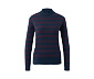 Feinstrickpullover mit Zopfmuster, blau-rot