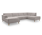 Sofa »Jules« in U-Form, links, silberfarben
