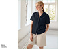 NAH/STUDIO Seersucker-Bluse | Baumwolle, Navy