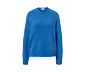 Grobstrickpullover mit Wolle, kobaltblau