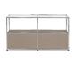 Sideboard Metall »CN3« mit 2 Klappen und Glasböden, taupe