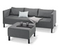 Lounge-Sofa mit Sunbrella®-Stoff, mittelgrau