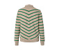 Gestreifter Strickpullover mit Stehkragen, creme