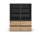 rauch Kommode »Joel«, 4 Schubladen und 6 Nischen, grau metallic/Eiche Artisan