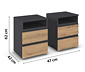 rauch 2 Nachttische »Joel«, grau metallic/Eiche Artisan