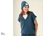 NAH/STUDIO Zopfmuster-Mütze | recycelter Cashmere und Merinowolle, blue melange