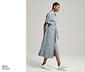 NAH/STUDIO Seersucker-Kleid | Baumwolle, Stormy Grey
