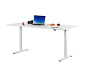 Topstar-Schreibtisch, elektrisch höhenverstellbar, ca. 160 x 80 cm, Gestell weiß, Tischplatte weiß