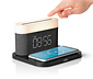 N8WERK Nachttischlampen-Wecker mit Wireless Charger, schwarz
