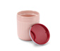 Porzellanbecher mit Deckel, rosa