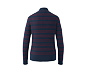 Feinstrickpullover mit Zopfmuster, blau-rot