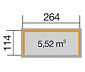 WEKA Brennholzlager, Breite 264 cm