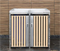 Mülltonnenbox mit Blumenkasten, silberfarben