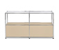 Sideboard Metall »CN3« mit 2 Klappen und Glasböden, beige
