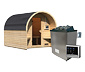 Karibu-Fasshaus »Orkla«, naturfarben, inkl. 9 kW-Ofen mit externer Steuerung