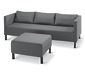 Lounge-Sofa mit Sunbrella®-Stoff, mittelgrau