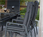 deVries Dining-Set, steingrau-rope