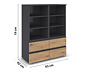 rauch Kommode »Joel«, 4 Schubladen und 6 Nischen, grau metallic/Eiche Artisan