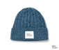 NAH/STUDIO Zopfmuster-Mütze | recycelter Cashmere und Merinowolle, blue melange
