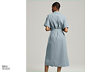 NAH/STUDIO Seersucker-Kleid | Baumwolle, Stormy Grey