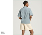 NAH/STUDIO Seersucker-Bluse | Baumwolle, Stormy Grey