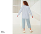 NAH/STUDIO Longbluse | Bio-Baumwolle, blau