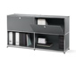 Sideboard Metall »CN3« mit versetzbaren Klappenfächern, grau