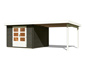 Karibu Gartenhaus mit 3 m Anbaudach »Baltasar 5«, terragrau, 28 mm