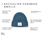 NAH/STUDIO Zopfmuster-Mütze | recycelter Cashmere und Merinowolle, blue melange