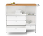 Sideboard Metall »CN3« mit Holzplatte, 1 Klappenfach und 4 Schubladen, weiß