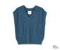 NAH/STUDIO Strick-Pullunder | recycelter Cashmere und Merinowolle, blue melange