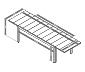 Ausziehtisch aus robustem Duraboard, ca. 2 bis 3 m