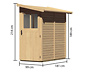 Karibu Anlehn-Gerätehaus, 19 mm (Wandala 1), natur