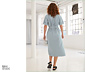 NAH/STUDIO Seersucker-Kleid | Baumwolle, Stormy Grey