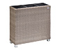 2-in-1-Pflanzgefäß-und-Raumteiler aus Polyrattan, ca. 73 x 76 cm, naturfarben