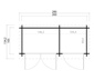 Weka Premium-Gerätehaus mit 2 separaten Räumen, 28 mm
