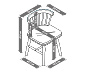 Dining-Stuhl mit Sitzpolster