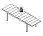 Ausziehtisch aus robustem Duraboard, ca. 2 bis 3 m