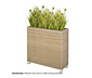 2-in-1-Pflanzgefäß-und-Raumteiler aus Polyrattan, ca. 73 x 76 cm, naturfarben