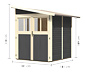Karibu Anlehn-Gerätehaus, 19 mm (Wandala 2), grau